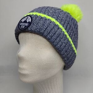 Carter's Neon Green & Gray Kids Insulated Winter Pompom Cuffed Winter Hat Beanie